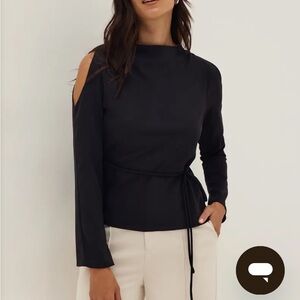 Love, Bonito Satin Cowl Neck Long Sleeve Top